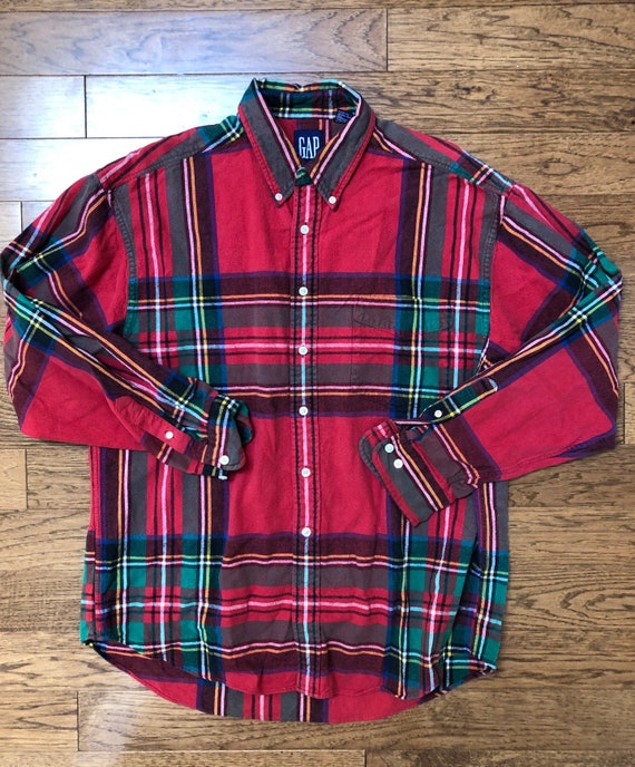 90s GAP HW Flannel button shirt // mens XL