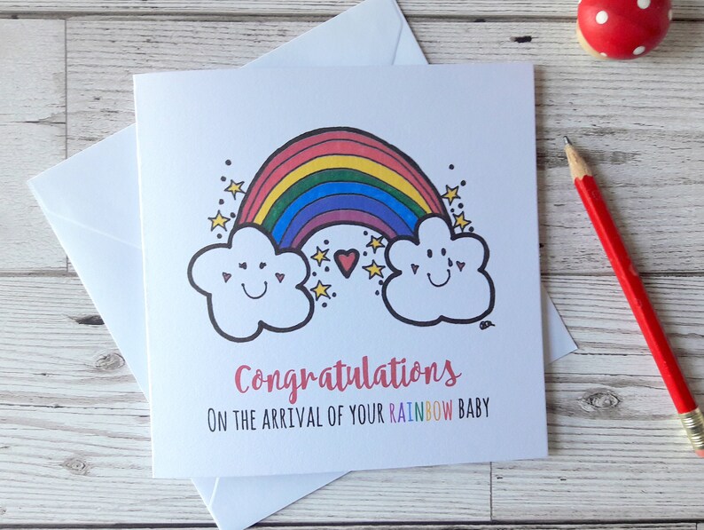 Rainbow baby card miscarriage still birth baby loss  Etsy