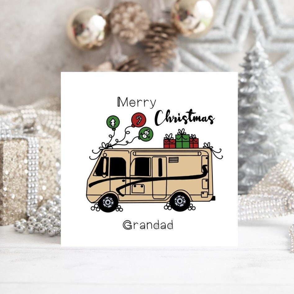 Personalised Motorhome Christmas Card, Campervan, Caravan, Camping