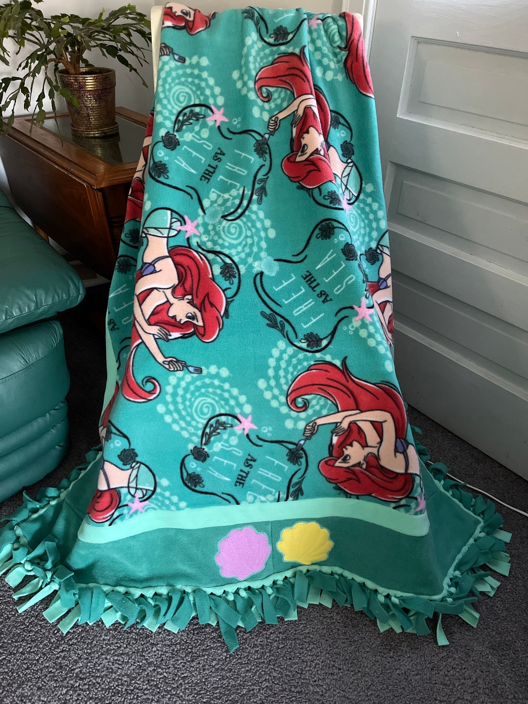 LITTLE MERMAID ARIEL Fleece Blanket Etsy