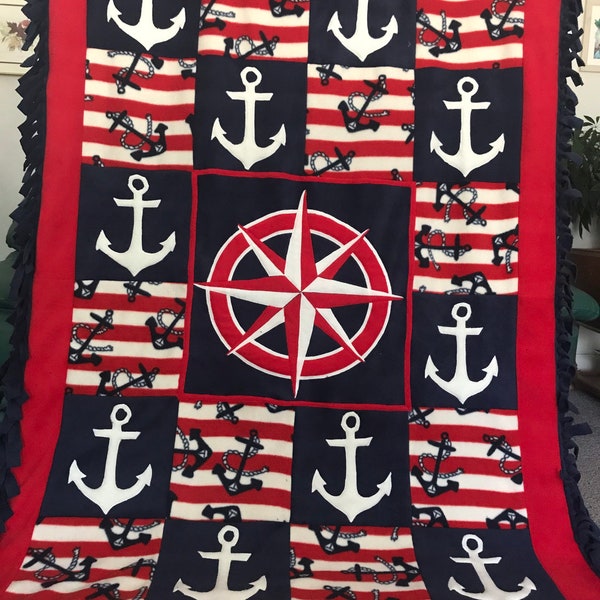 Coastal Anchors Quilted Blanket NCU0TH1312