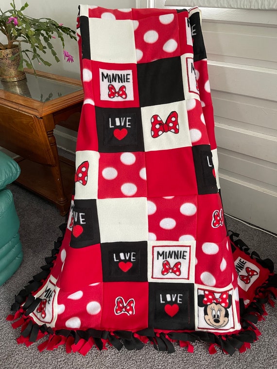 MINNIE MOUSE PATCHWORK Fleece Blanket Etsy