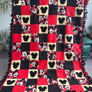 MICKEY MOUSE Patchwork Fleece Blanket
