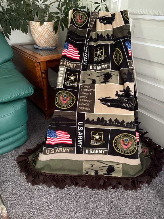 MILITARY ARMY FLEECE Blanket Etsy