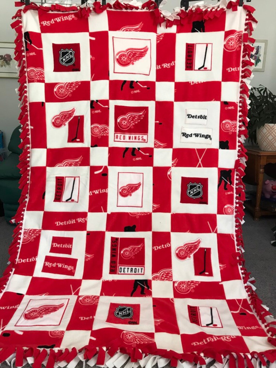 DETROIT RED WINGS Hockey Fleece Blanket Etsy