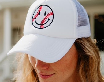 Baseball Happy Face Foam Women's Hat