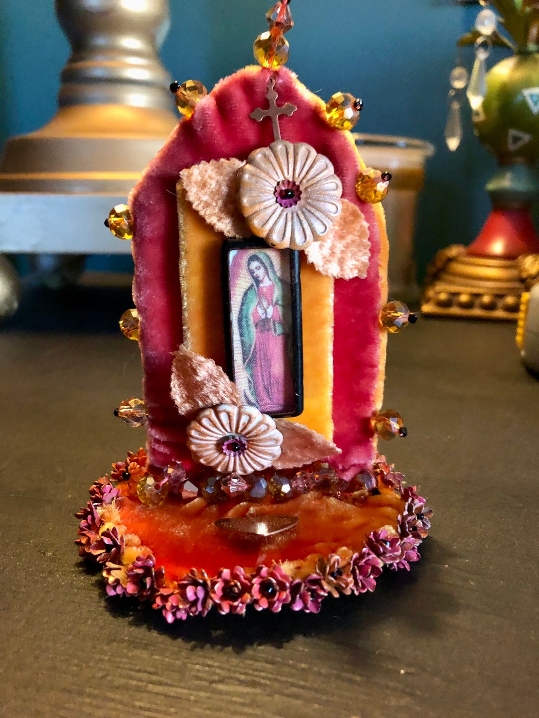 Our Lady of Guadalupe Shrine Hand Stitched and Vintage Etsy