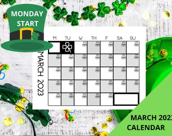 Mtu 2023 Calendar March 2023 Printable Calendar. Black And White Calendar. A4 | Etsy