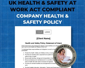 Health and Safety Policy in MS Word Format. Template Health and Safety Policy. UK Health and Safety at Work Act Policy Statement