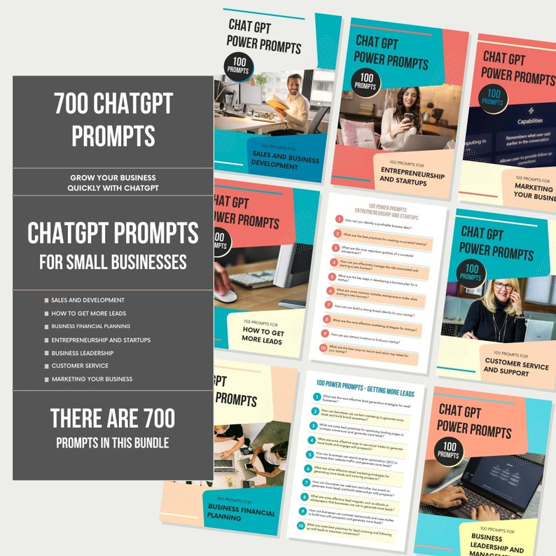 chatgpt prompts book bundle. chatgpt prompts for business.  Use ChatGPT to get more leads, improve customer service and more to create a passive incomme quickly and easily using prompts in chatgpt.