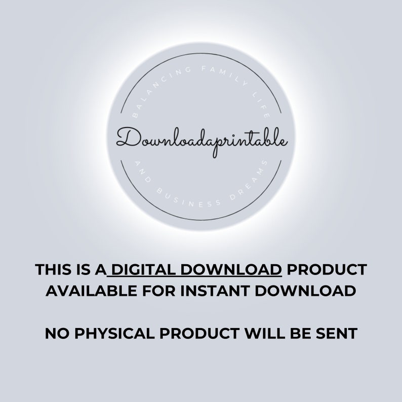 This is a digital download product available for instant download.  No physical product will be sent.