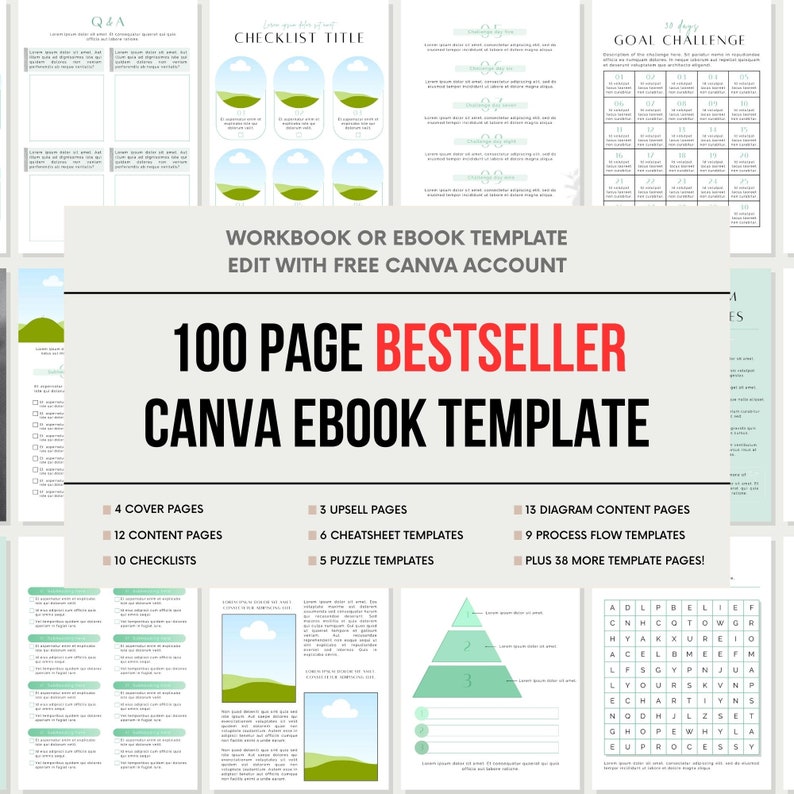 chatgpt prompts book bundle. ebook template to edit in Canva with a free account.  100 pages to create ebooks, lead magnets, worksheets and course handouts.