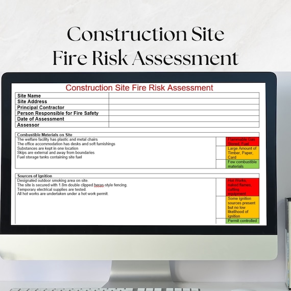 Construction Site Fire Risk Assessment Template Instructions ...