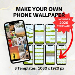 Handy Wallpaper Foto Collage Vorlage 8 Designs zum ziehen und ablegen für personalisierte Muttertagsgeschenk