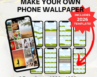 Cell Phone Wallpaper Photo Collage Canva Template 8 Designs to drag and drop for Personalized mothers day gift