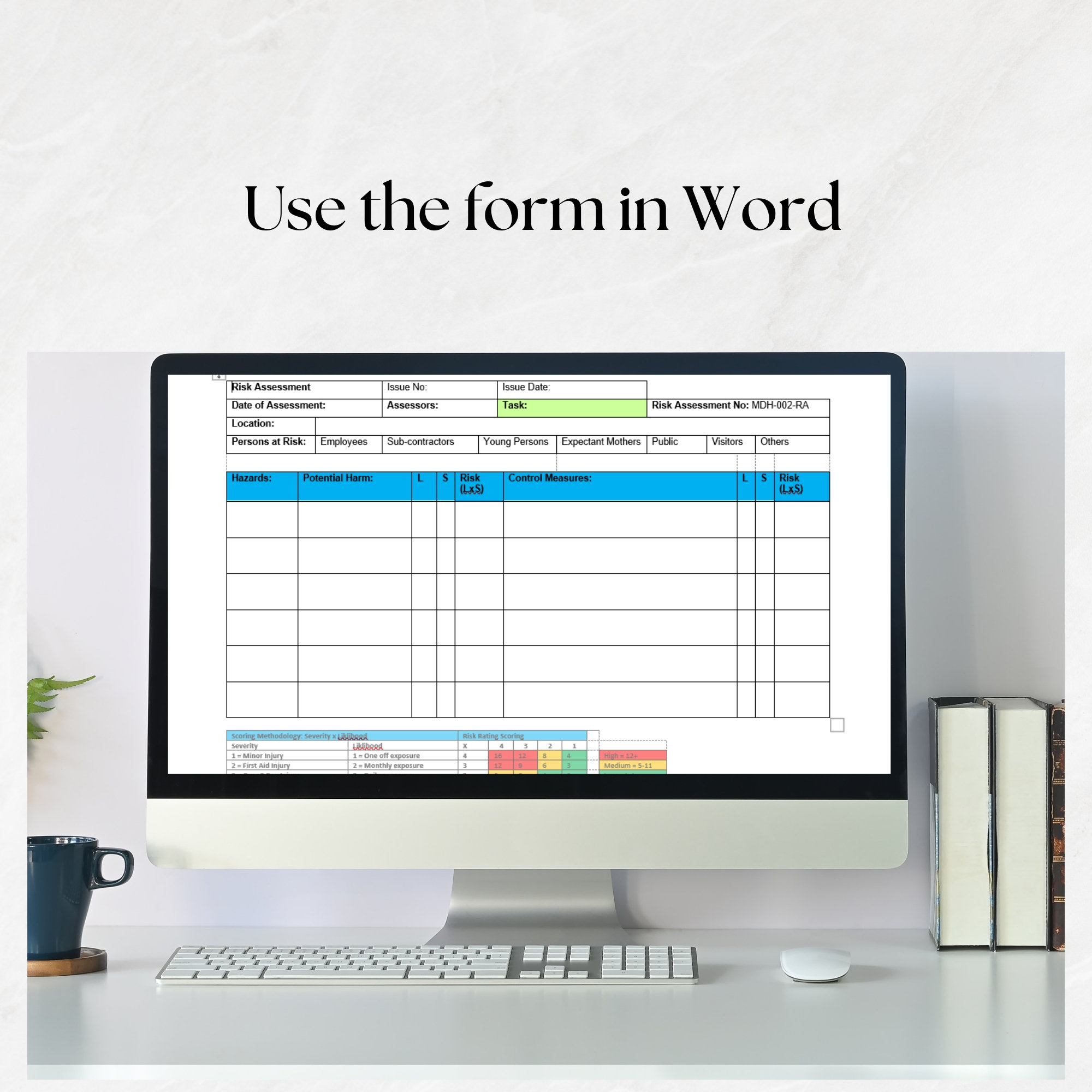 Word Risk Pack Pdf Example Risk Assessment Template in Word Format or Google Docs. Quantitive Risk ...