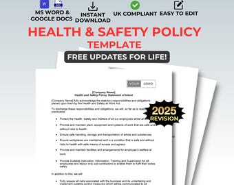 Health and Safety Policy Template UK Compliant Editable in Word and Google Docs