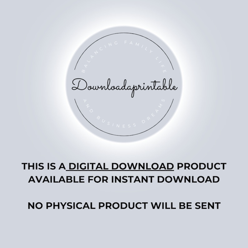 This is a digital download product available for instant download. No physical product will be sent.