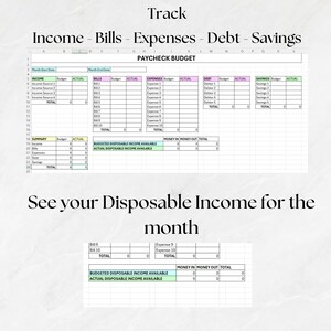 Paycheck Budget Spreadsheet Excel Budget Template, Monthly Googlesheets ...