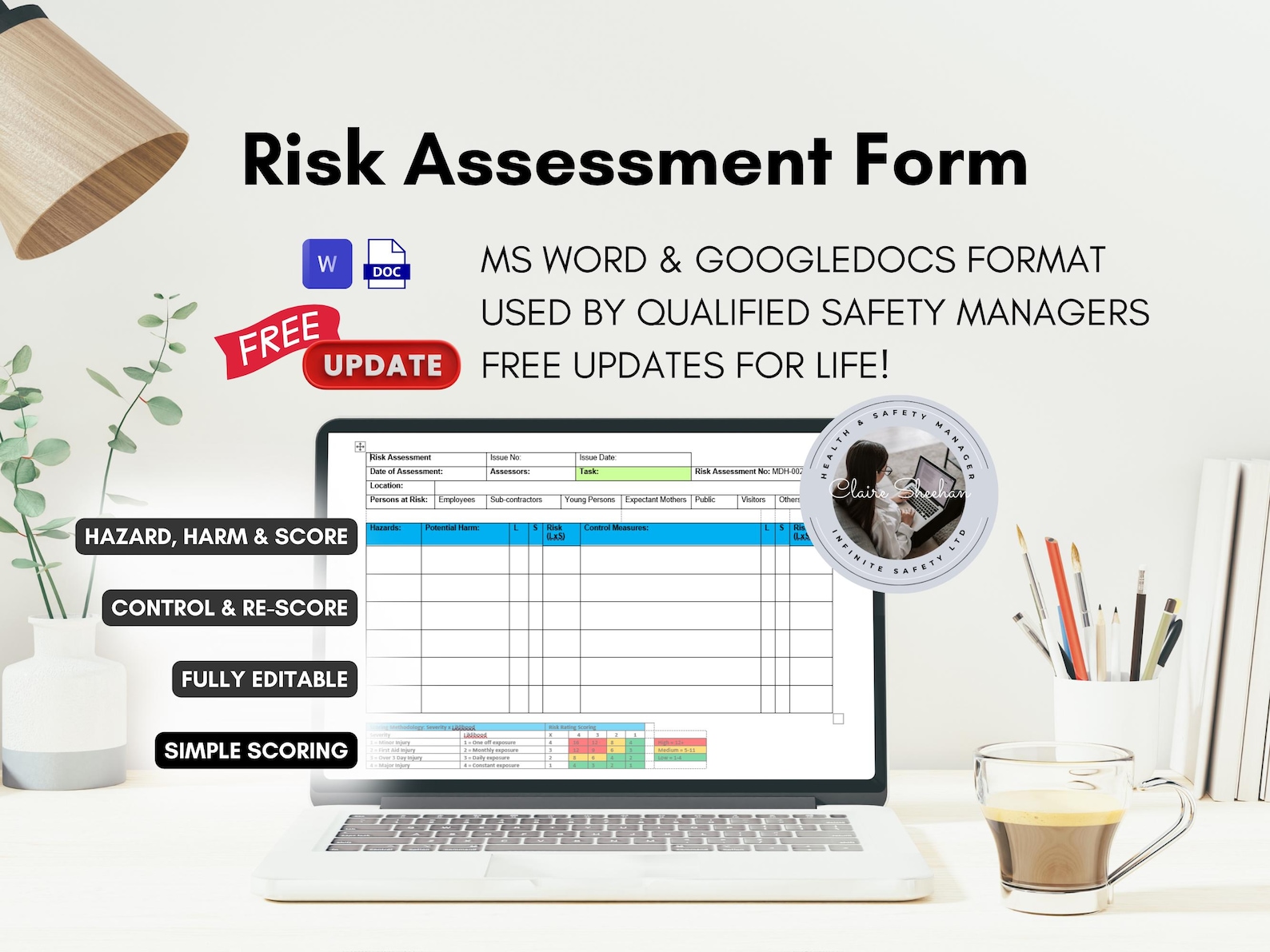 Risk Assessment Template in Word Format or Google Docs. Quantitive Risk ...