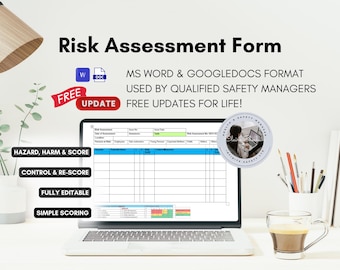 Risk Assessment Template in Word Format or Google docs. Quantitive Risk Assessment Form.
