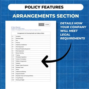 Health and Safety Policy in MS Word Format. Template Health and Safety Policy. UK Health and Safety at Work Act Policy Statement image 5