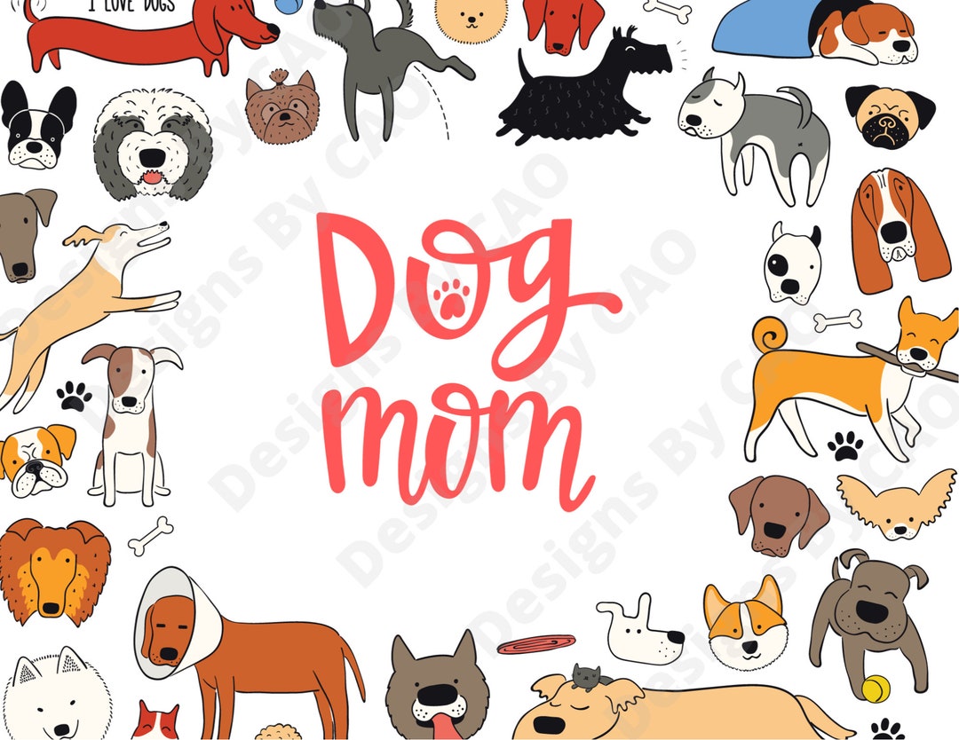 Dog Mom Sublimation Template Digital Design - Etsy