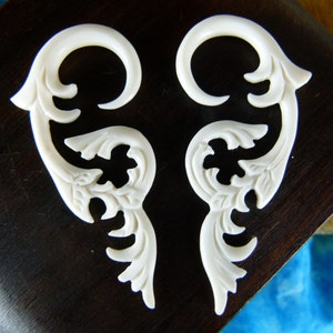 Bone Stretching Hanging Earrings Bone 4mm 6 gauge Earring White Tribal 4 mm Bone Earrings C023 image 3