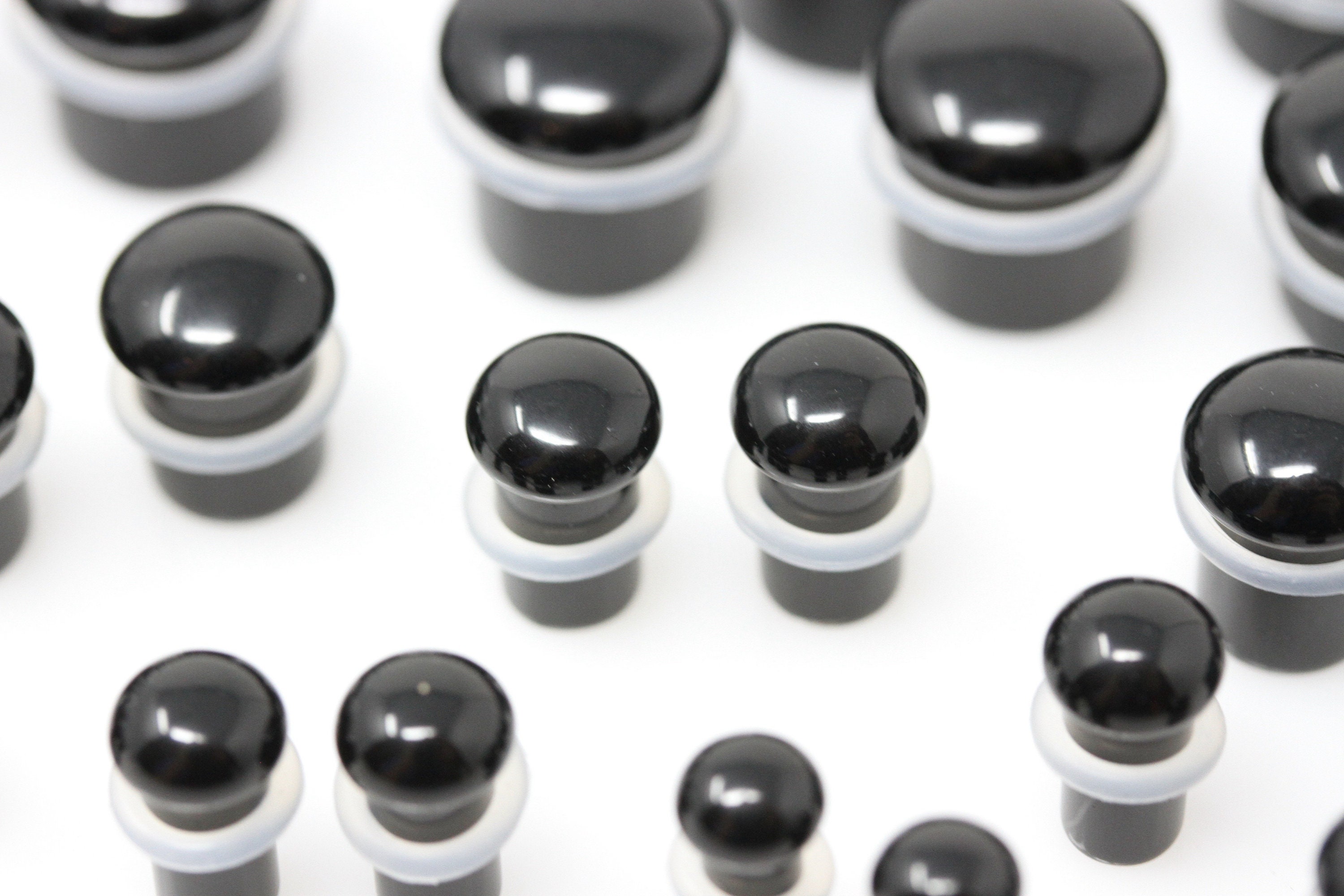 Single Flare Obsidian Plugs for Stretched Ears pair PH72 Etsy