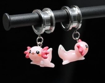 Axolotl Steel Danglers - (Pair) - Tf114