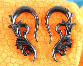 2 Gauge Stretched ears - Horn Hanging Plugs - 6 mm Gauged Ears - 2g Horn stretch plugs - 6mm stretching ear *B039