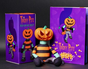 Tricky Pete Kids Halloween book and naughty pumpkin head - You will love this Halloween kids toy