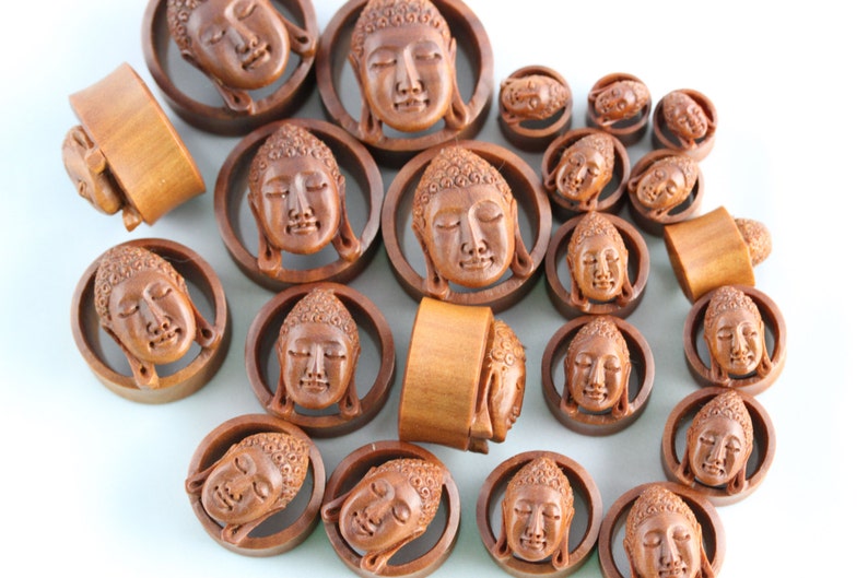 Buddha Plugs Stretched Ear Gauged Earrings Stretch Your Etsy