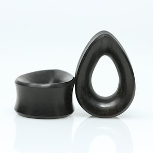 Dark Raintree Wood Teardrop Tunnels (1 gauge - 3 inch)