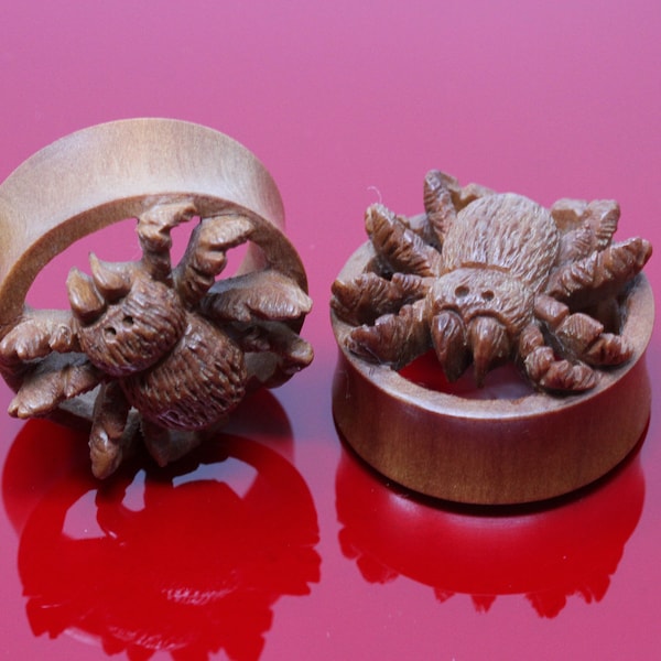 Spider Wooden Plugs - (Pair) - PA106