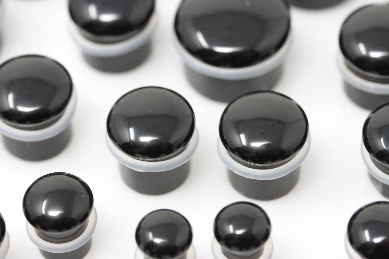 Single Flare Obsidian Plugs for Stretched Ears pair PH72 Etsy