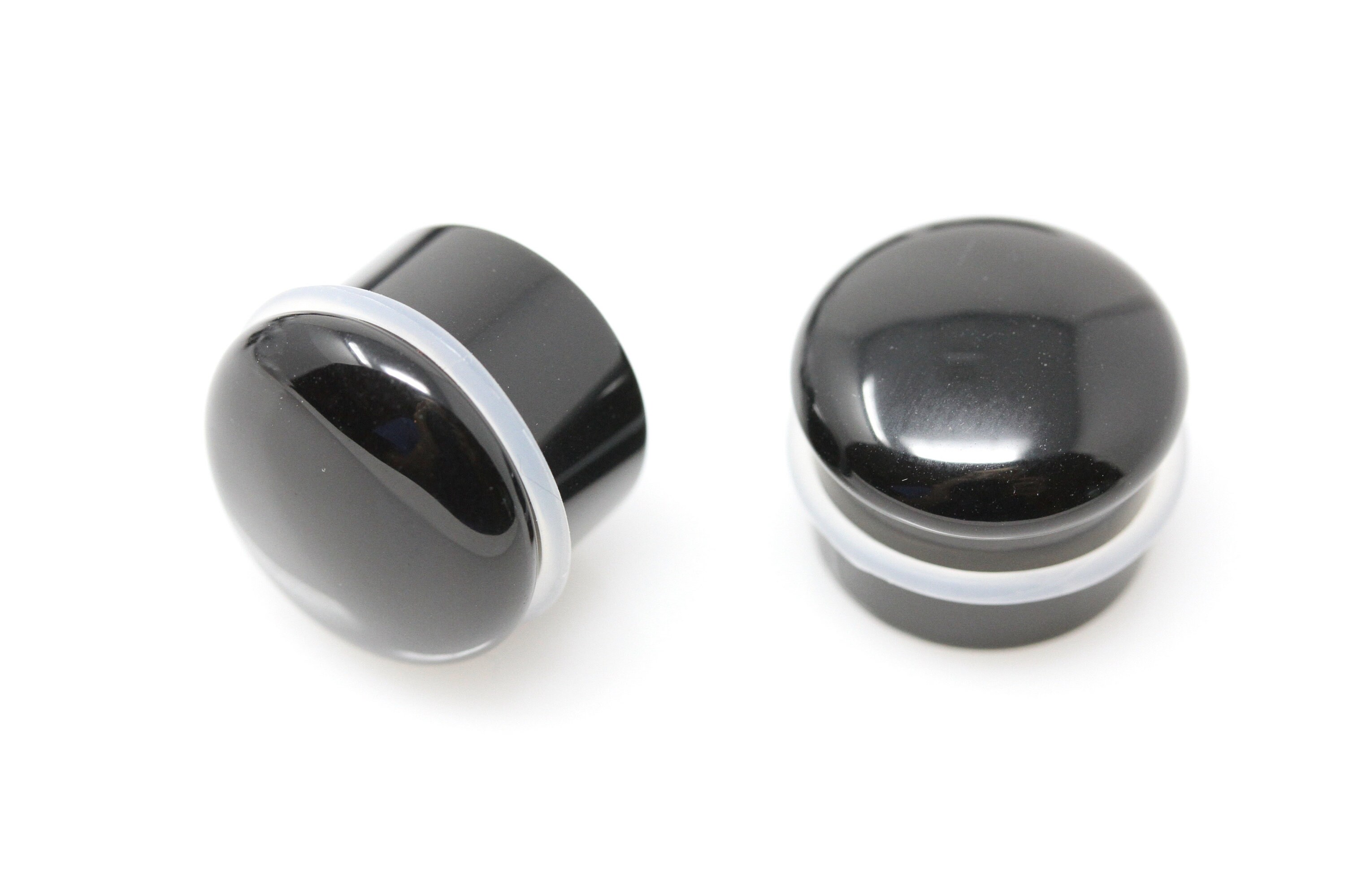Single Flare Obsidian Plugs for Stretched Ears pair PH72 Etsy