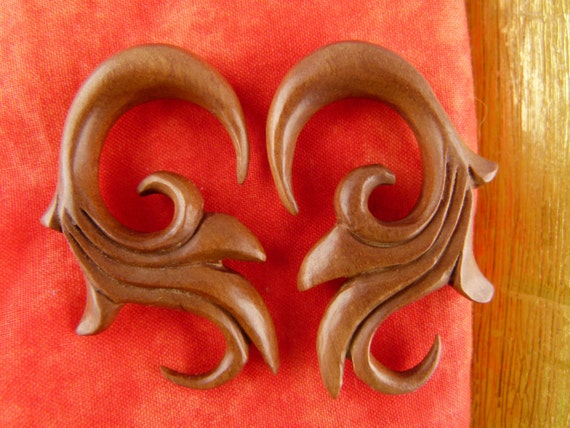 Wood sale gauge earrings