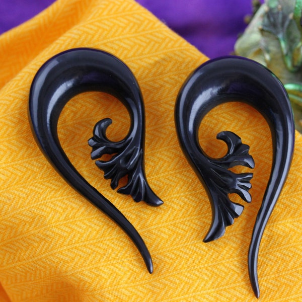 Stretched ear Horn Hanging Earrings 1/2 inch Gauge - 13 mm Gauged Ears - 1/2" Horn ear stretch 13mm stretching ear *B001