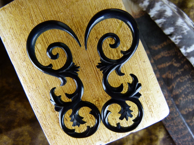 5mm Horn Ear Stretching Earrings 4 Gauge Horn Earring Tribal Etsy