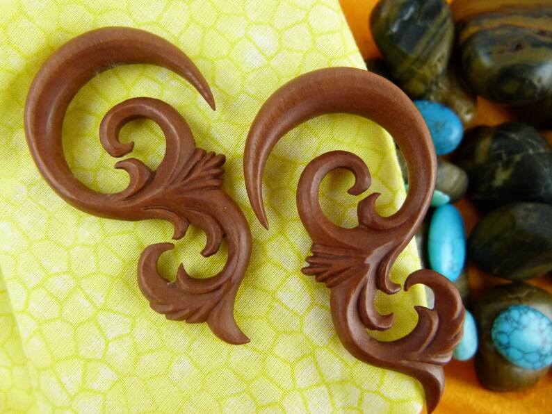 8mm Ear Stretch 0 Gauged Wood Earrings 0 Gauge / 8 Mm Sawo Etsy