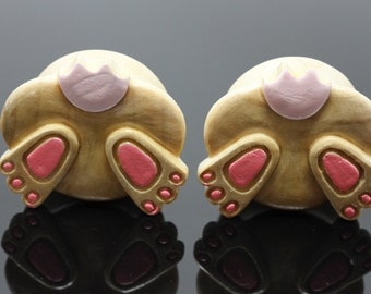 Bunny Butt Hand painted Wood Gauges (Pair) - PA140