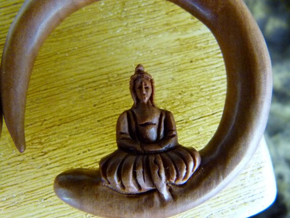 Buddha Earrings 10mm Meditating Buddha Stretching Earring Plugs 00