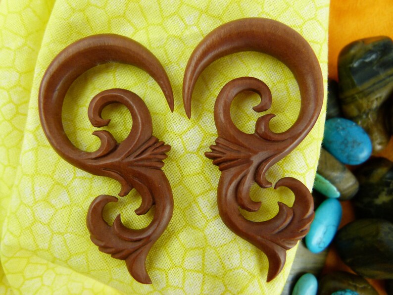 8mm Ear Stretch 0 Gauged Wood Earrings 0 Gauge / 8 Mm Sawo Etsy