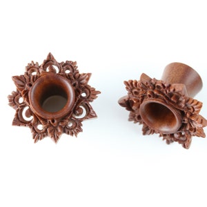 Carved Wooden Goddess Tunnels pair Stretched Ear Plugs PA73 - Etsy