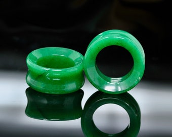 Green Jade Tunnels - Plugs for your Stretched Ears (Pair) PH160