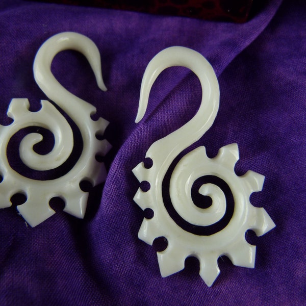 4mm Bone Hanging Taper Earring Plugs -  4mm 6g Bone Taper Earrings - 4mm Bone stretching Earrings C001