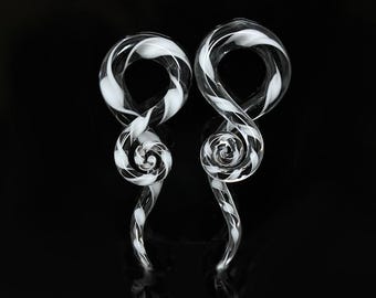 Black | White | Clear Twisting Hanger Plugs (Pair) - G070