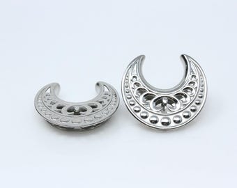 Loki Steel Saddles For Stretched Ears (Pair) - Pss51