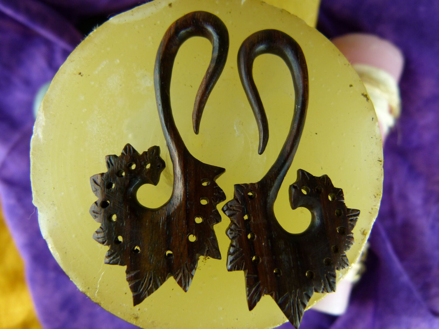 Wood Tribal Stretching Earrings 4 Gauge / 5mm Sono Wood Etsy